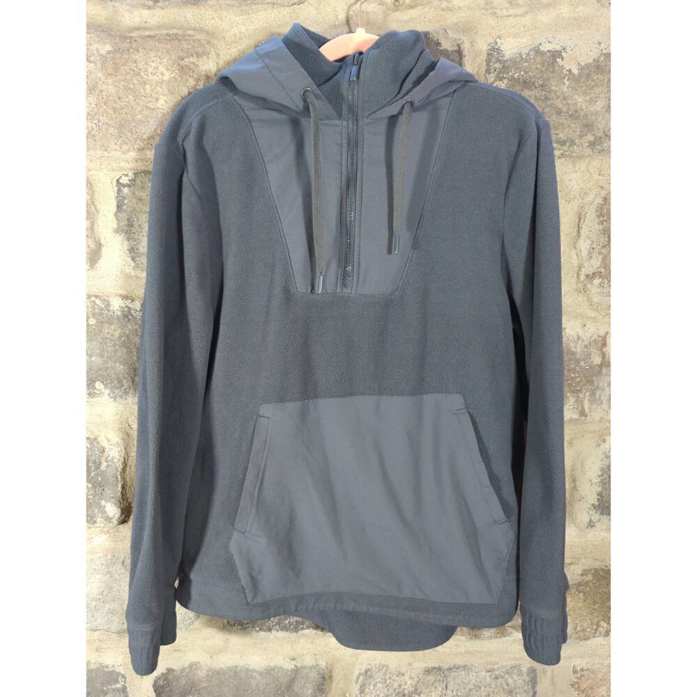Allā In Motion Sweatshirt 1/4 Zip Drawstring Hoodie Men's Large Fleece Gray